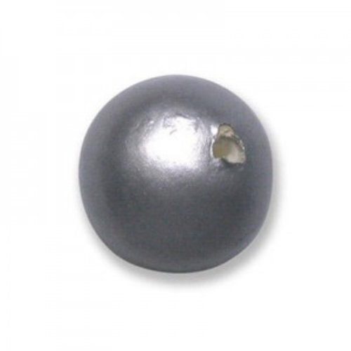 16mm Round Cotton Pearl - Hematite