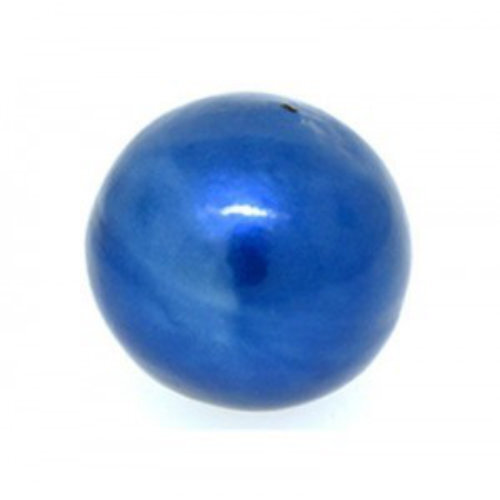16mm Round Cotton Pearl - Montana Blue