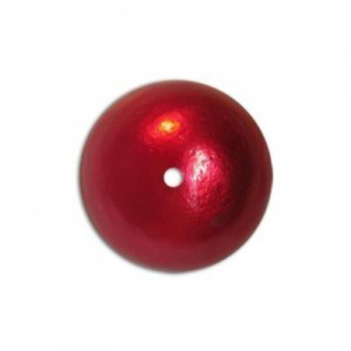 16mm Round Cotton Pearl - Red