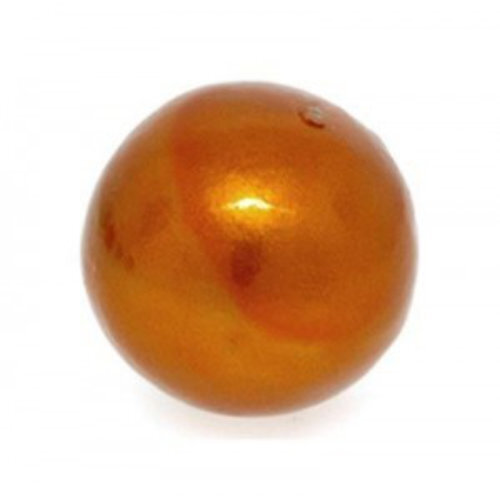 18mm Round Cotton Pearl - Burnt Orange