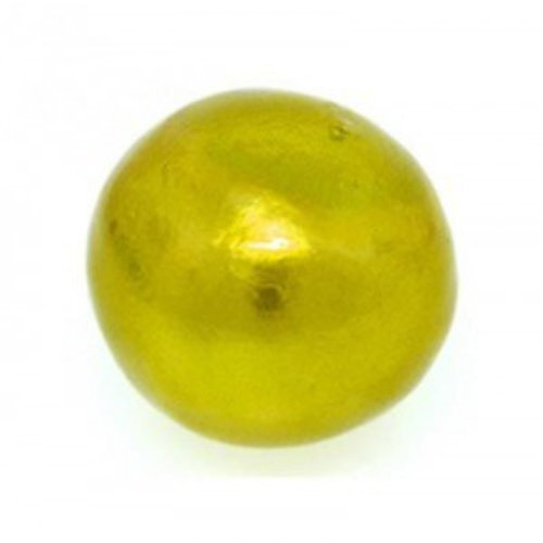 18mm Round Cotton Pearl - Chartreuse