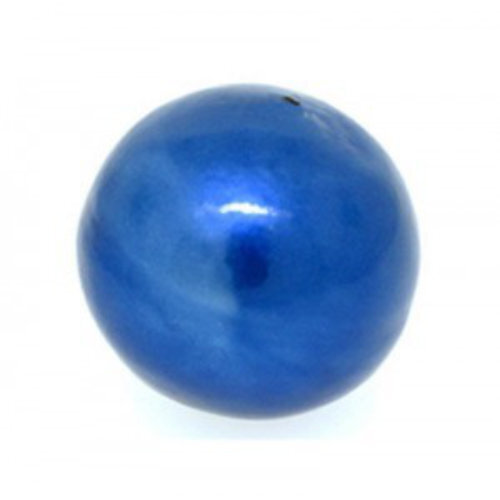 18mm Round Cotton Pearl - Montana Blue