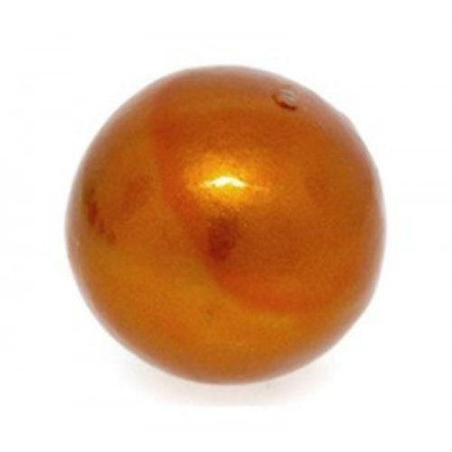 20mm Round Cotton Pearl - Burnt Orange