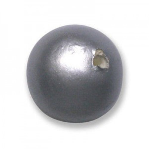 20mm Round Cotton Pearl - Hematite
