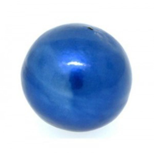 20mm Round Cotton Pearl - Montana Blue