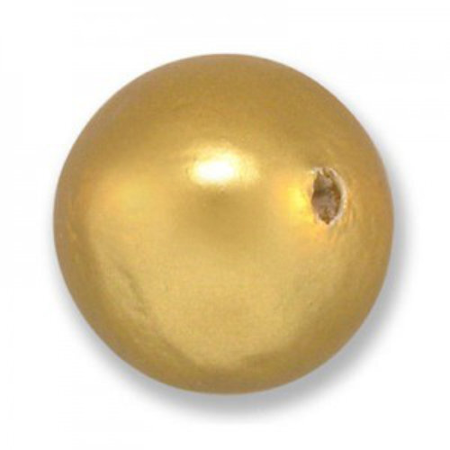 24mm Round Cotton Pearl - Gold