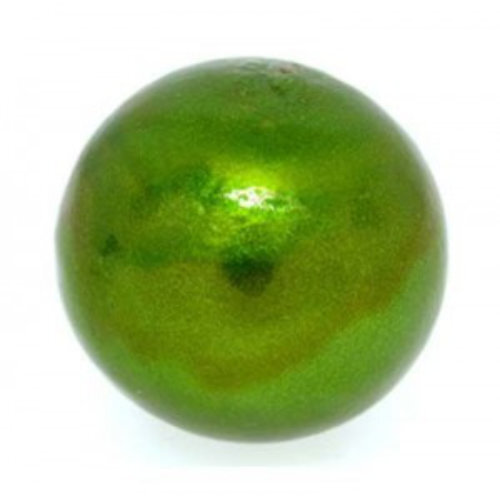 24mm Round Cotton Pearl - Hunter Green