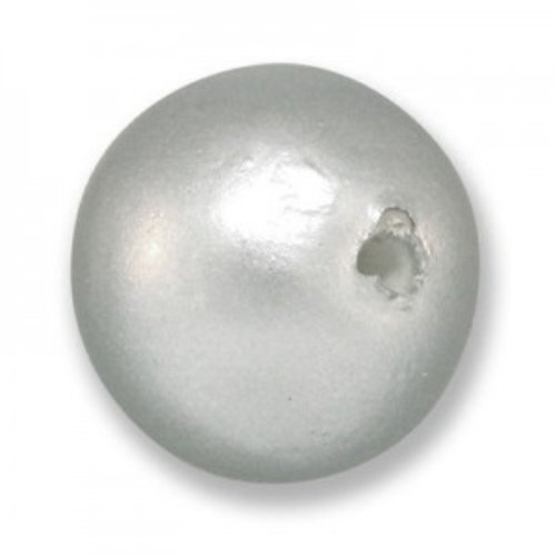 24mm Round Cotton Pearl - Silver