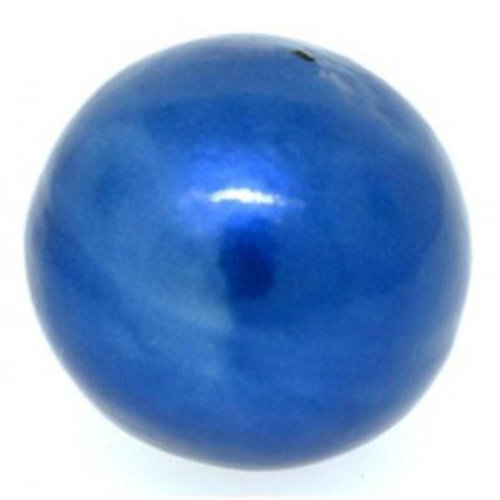 30mm Round Cotton Pearl - Montana Blue