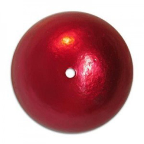 30mm Round Cotton Pearl - Red