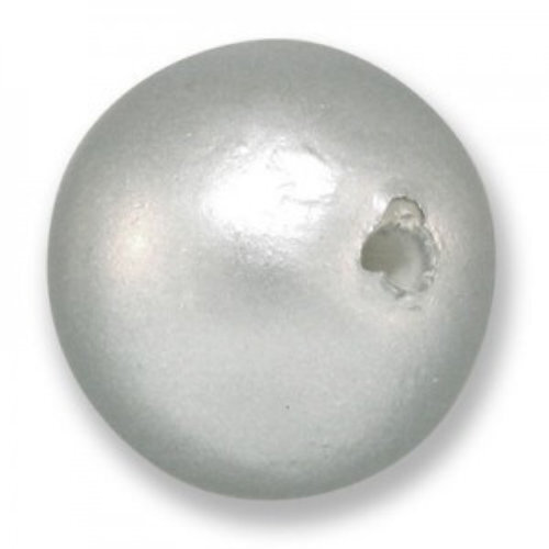 30mm Round Cotton Pearl - Silver
