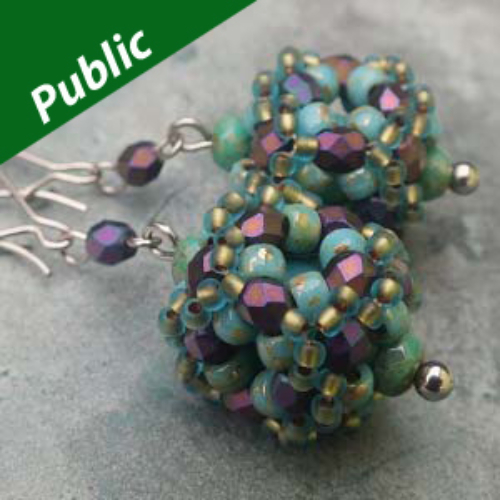 Crystal Cube Beaded Bead