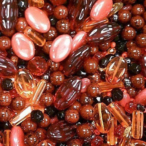 Czech Pressed Glass Mixed Beads - Red - 25gm Bag