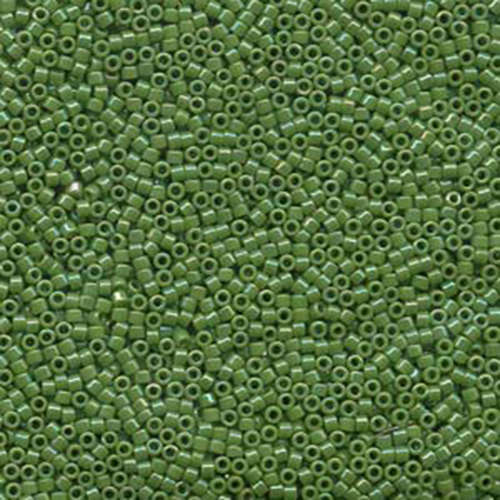 Miyuki 11/0 Delica Bead - DB163 - Opaque Green AB