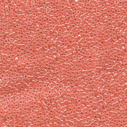 Miyuki 11/0 Delica Bead - DB235 - Crystal Lined Salmon Luster