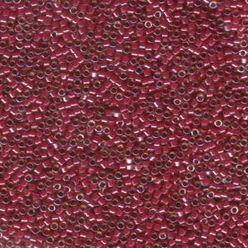 Miyuki 11/0 Delica Bead - DB283 - Lined Amber / Cranberry Luster