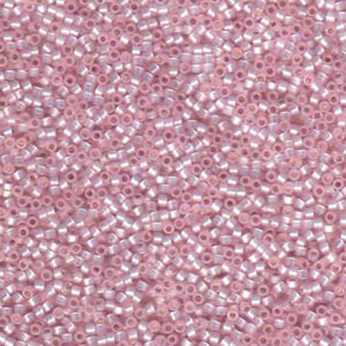 Miyuki 11/0 Delica Bead - DB624 - Silver Lined Dyed Light Pink Alabaster