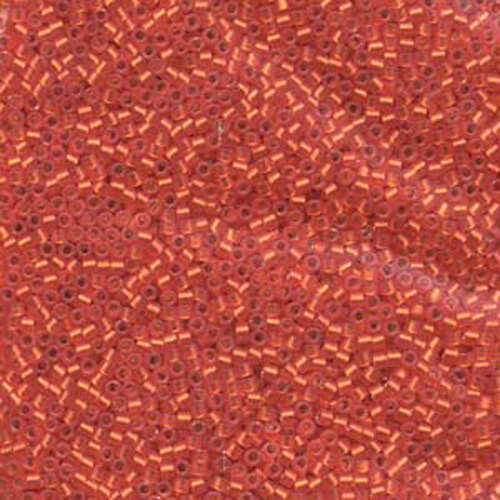 Miyuki 11/0 Delica Bead - DB682 - Semi Matte Silver Lined Dyed Orange