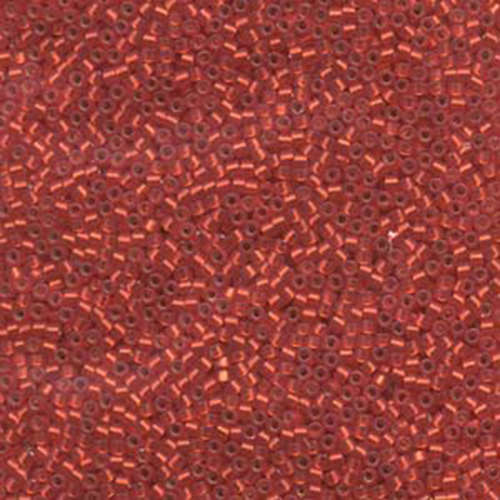 Miyuki 11/0 Delica Bead - DB683 - Semi Matte Silver Lined Dyed Dark Ruby