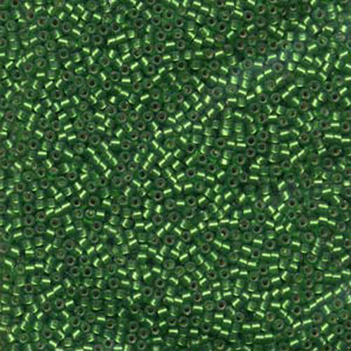 Miyuki 11/0 Delica Bead - DB688 - Semi Matte Silver Lined Dyed Green