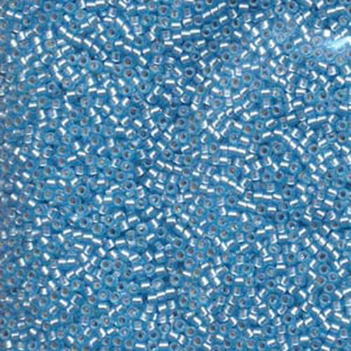Miyuki 11/0 Delica Bead - DB692 - Semi Matte Silver Lined Dyed Sky Blue
