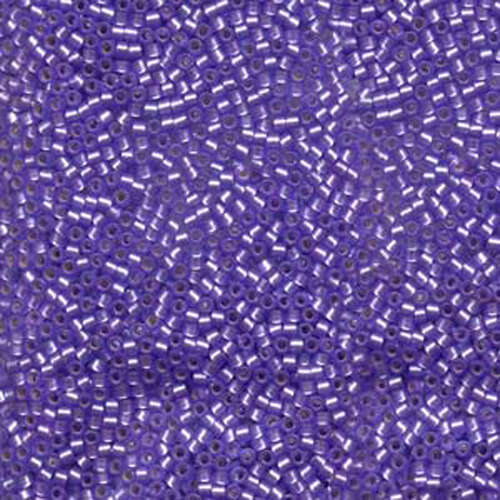 Miyuki 11/0 Delica Bead - DB694 - Semi Matte Silver Lined Dyed Purple