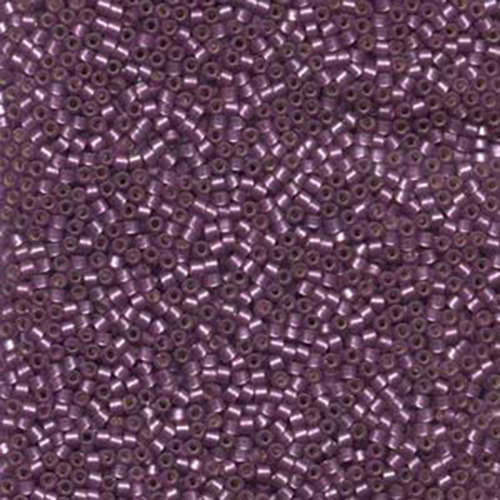Miyuki 11/0 Delica Bead - DB695 - Semi Matte Silver Lined Dyed Violet
