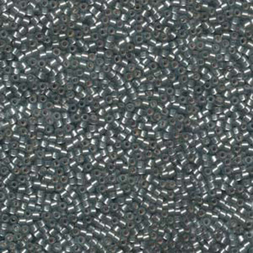 Miyuki 11/0 Delica Bead - DB697 - Semi Matte Silver Lined Dyed Grey
