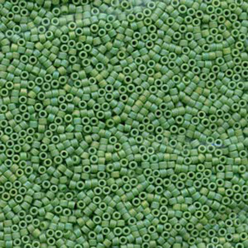 Miyuki 11/0 Delica Bead - DB877 - Matte Opaque Green AB