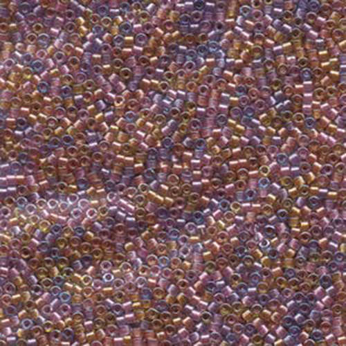 Miyuki 11/0 Delica Bead - DB982 - Lined Purple / Salmon Mix