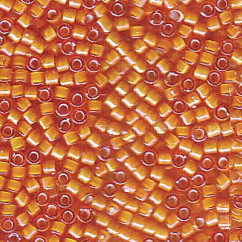 Miyuki 11/0 Delica Bead - DB1777 - White Lined Orange AB