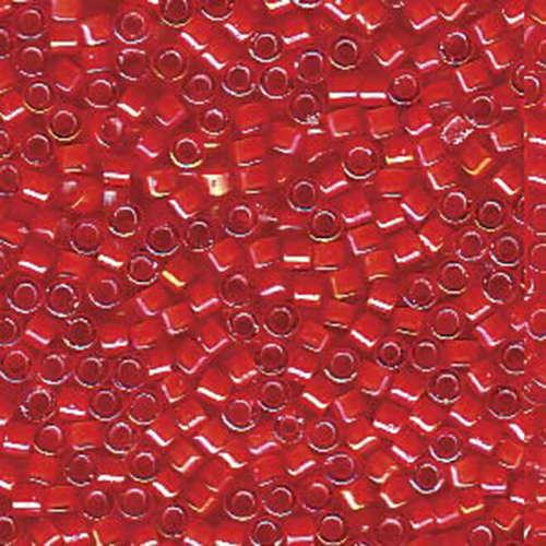 Miyuki 11/0 Delica Bead - DB1780 - White Lined Flame Red AB