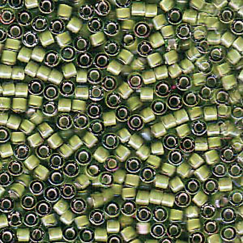 Miyuki 11/0 Delica Bead - DB1786 - Transparent Lined White / Light Green AB