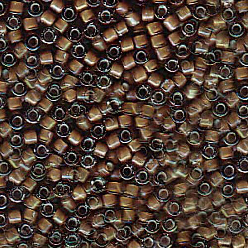 Miyuki 11/0 Delica Bead - DB1790 - Transparent Lined White / Sable Brown AB