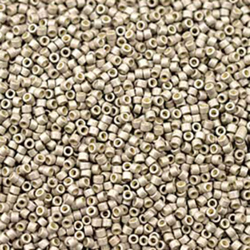 Miyuki 11/0 Delica Bead - DB1851F - Duracoat Galvanized Matte Light Smoky Pewter