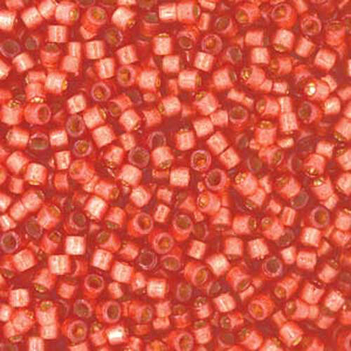 Miyuki 11/0 Delica Bead - DB2173 - Duracoat Silver Lined Semi Frosted Light Watermelon