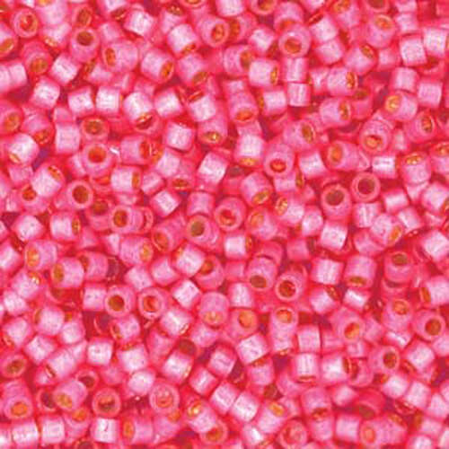 Miyuki 11/0 Delica Bead - DB2175 - Duracoat Silver Lined Semi Frosted Hibiscus