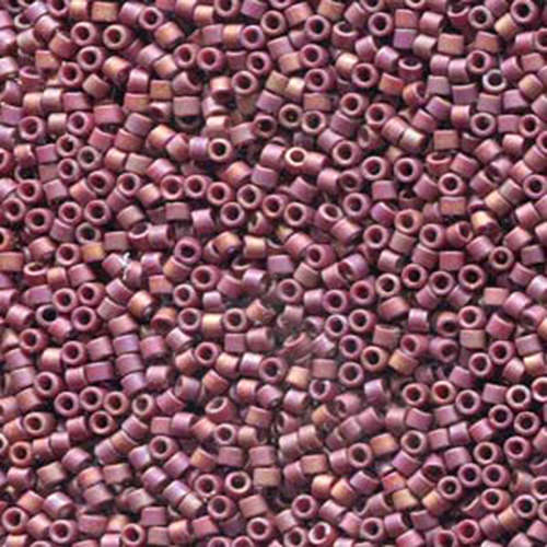 Miyuki 11/0 Delica Bead - DB2308 - Frosted Glazed Opaque Rainbow Dark Red