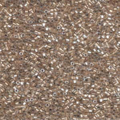 Miyuki 11/0 Delica Hex Cut Bead - DBC0907 - Sparkling Light Bronze Lined Crystal
