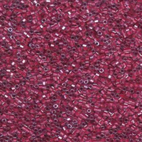 Miyuki 11/0 Delica Hex Cut Bead - DBC0914 - Sparkling Dark Pink Lined Crystal