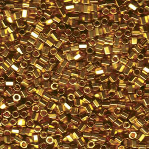 Miyuki 8/0 Delica Hex Cut Bead - DBLC-0031 - Bright Gold 24K Plated