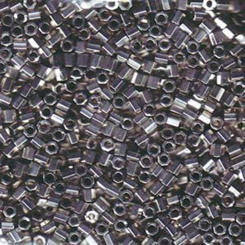 Miyuki 8/0 Delica Hex Cut Bead - DBLC-0038 - Palladium Plated