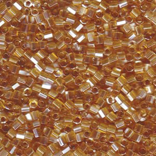 Miyuki 8/0 Delica Hex Cut Bead - DBLC-0099 - Transparent Light Topaz Luster