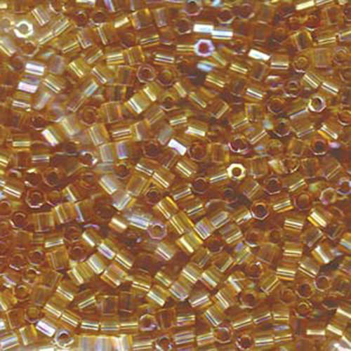 Miyuki 8/0 Delica Hex Cut Bead - DBLC-0100 - Transparent Light Topaz AB