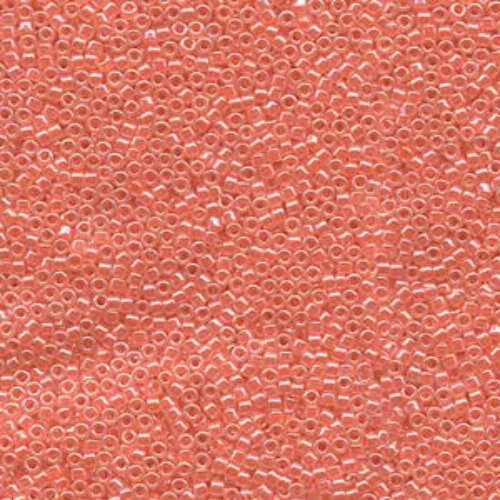 Miyuki 10/0 Delica Bead - DBM0235 - Crystal Lined Salmon Luster