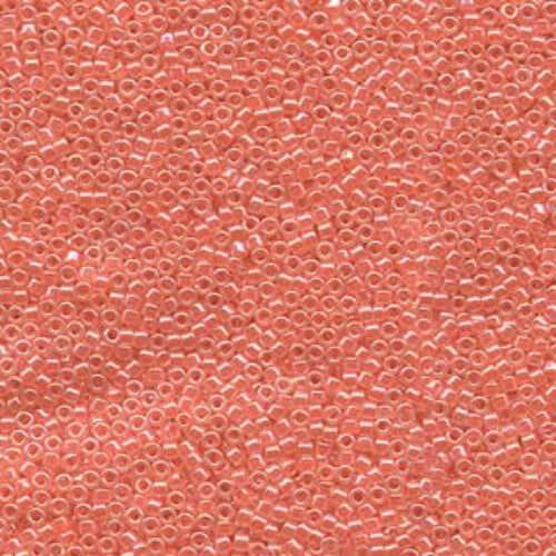 Miyuki 10/0 Delica Bead - DBM0235 - Crystal Lined Salmon Luster