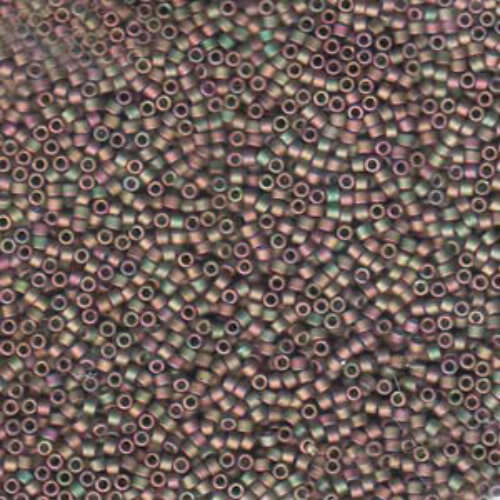 Miyuki 15/0 Delica Bead - DBS0380 - Matte Metallic Green & Pink