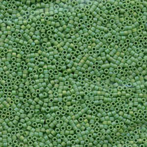 Miyuki 15/0 Delica Bead - DBS0877 - Matte Opaque Green AB