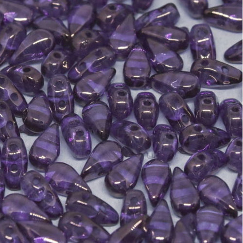 3mm x 6mm Drop Duo Bead - 2 Hole - Crystal Lila Vega Luster - 00030-15726 - 30 Piece Bag