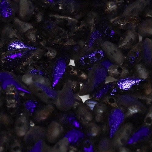 3mm x 6mm Drop Duo Bead - 2 Hole - Crystal Azuro Etched - 00030-22283 - 30 Piece Bag